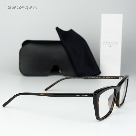 BRAND NEW Saint Laurent SL737 MICA THIN OPT 002 Havana Cat Eye Unisex Eyeglasses - Picture 4 of 9